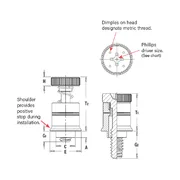 Captive Panel Screw, Screw Head, Spring-loaded, Flare Mount - Unified Type PF7MF - Image 2