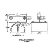 7" Trolley Assembly, Steel Wheels, 6.75" W x 6" Diameter Nylon Saddle - Image 2