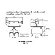 5" SS Trolley Assembly, Brass Wheels, 3" Diameter Nylon Saddle - Image 2